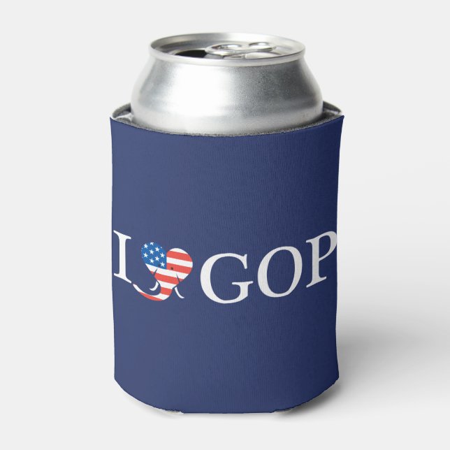 Blau "I Liebe GOP - 'Merica! Dosenkühler (Kanne Vorderseite)