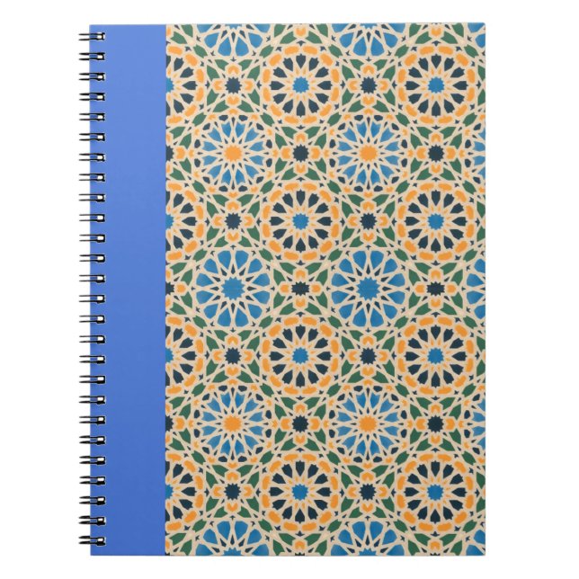 Blau im Bloom Boho Muster Notebook Notizblock (Vorderseite)