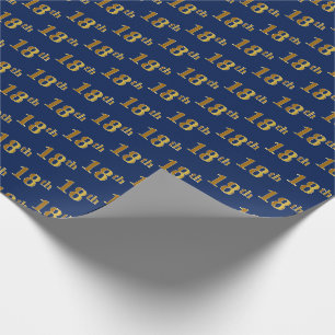 Blau, Imitat-Gold18. (achtzehntes) Ereignis Geschenkpapier