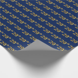 Blau, Imitat-Gold20. (zwanzigstes) Ereignis Geschenkpapier