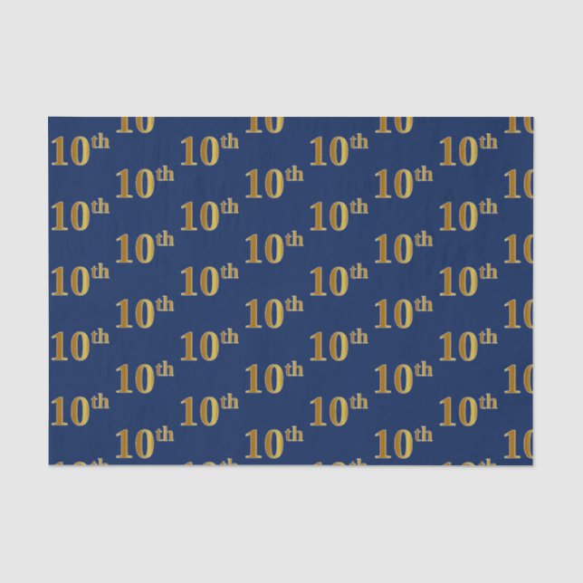 Blau, Imitate Gold 10. (10.) Event Tissue Paper Seidenpapier (Vorderseite)