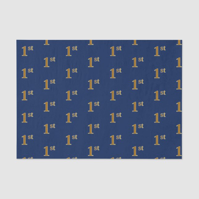 Blau, Imitate Gold 1. (First) Event Tissue Paper Seidenpapier (Vorderseite)