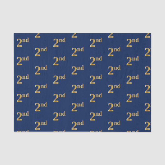 Blau, Imitate Gold 2. (2.) Event Tissue Paper Seidenpapier (Vorderseite)
