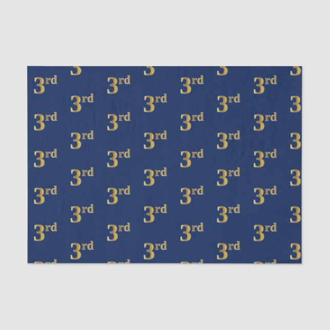 Blau, Imitate Gold 3. (3.) Event Tissue Paper Seidenpapier (Vorderseite)