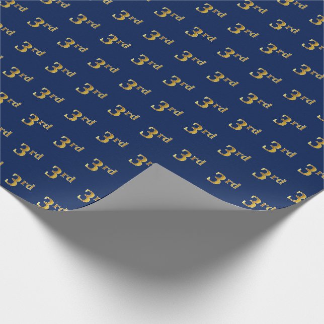 Blau, Imitate Gold 3. (3.) Event Wrapping Paper Geschenkpapier (Ecke)