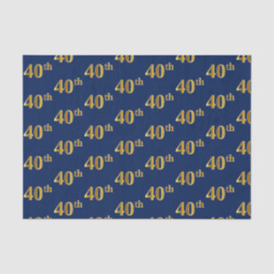 Blau, Imitate Gold 40. (40.) Event Tissue Paper Seidenpapier