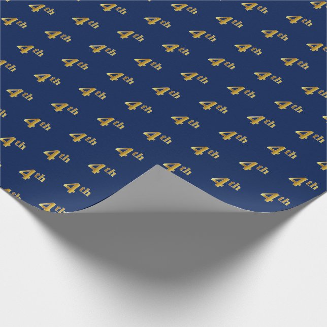 Blau, Imitate Gold 4. (4.) Event Wrapping Paper Geschenkpapier (Ecke)