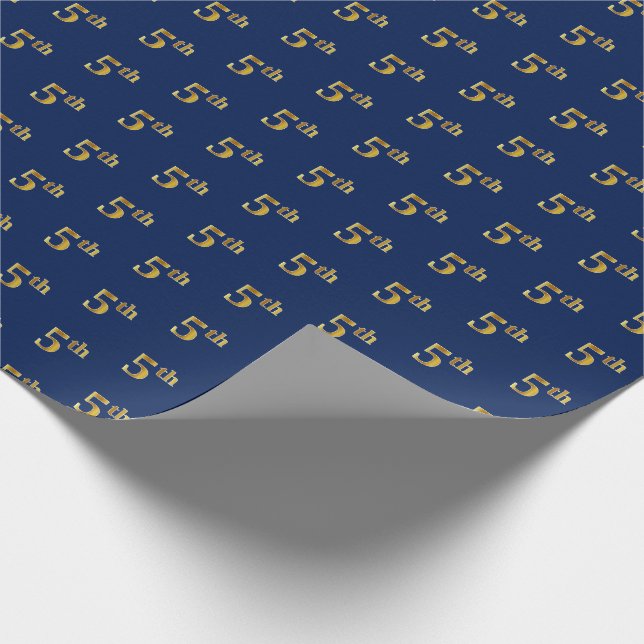 Blau, Imitate Gold 5. (Fünfte) Event Wrapping Pape Geschenkpapier (Ecke)