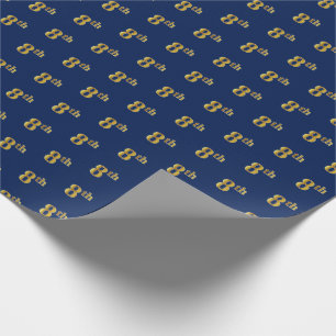 Blau, Imitate Gold 8. (Achte) Event Wrapping Paper Geschenkpapier