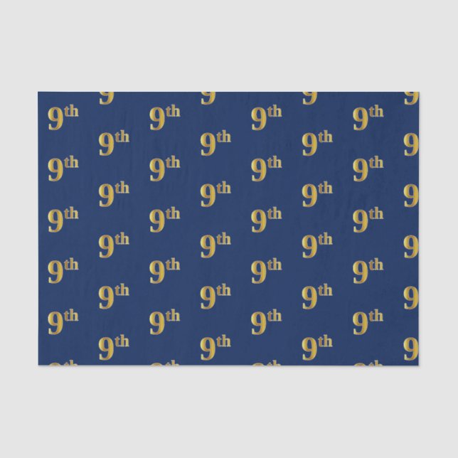Blau, Imitate Gold 9. (9.) Event Tissue Paper Seidenpapier (Vorderseite)