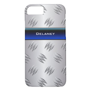 Blau, IMITATE Silver Diamond Plate iPhone 7 Fall Case-Mate iPhone Hülle