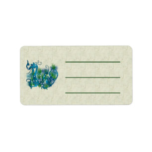 Blau Jeweled Drache Adressaufkleber