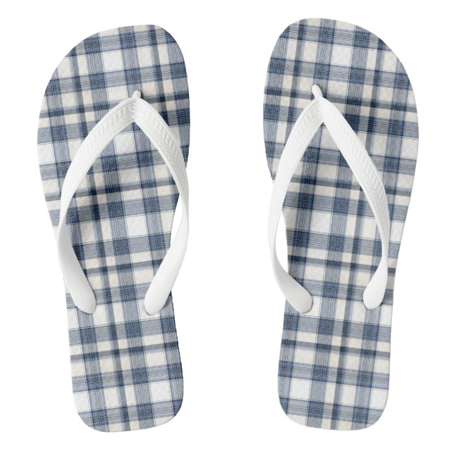 Blau Kariert 1 Flip Flops (Fußbett)