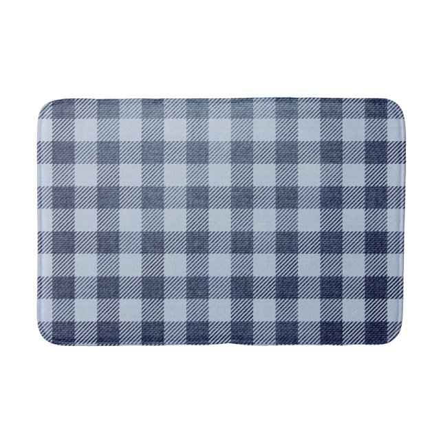 Blau Kariert Badematte (Vorderseite)