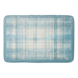 Blau Kariert Badematte