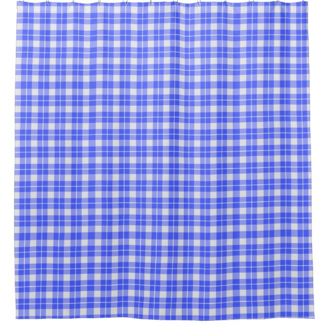 Blau Kariert Duschvorhang (Vorderseite)