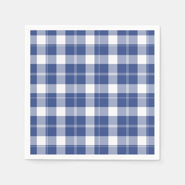 Blau Kariert für Hanukkah Holiday Paper Napkins Serviette (Vorderseite)