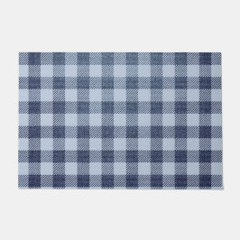 Blau Kariert Fußmatte