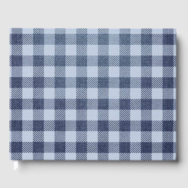 Blau Kariert Gästebuch (Vorderseite)
