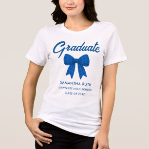 Blau kariert gebogene Abschlussfeier Tri-Blend Shirt
