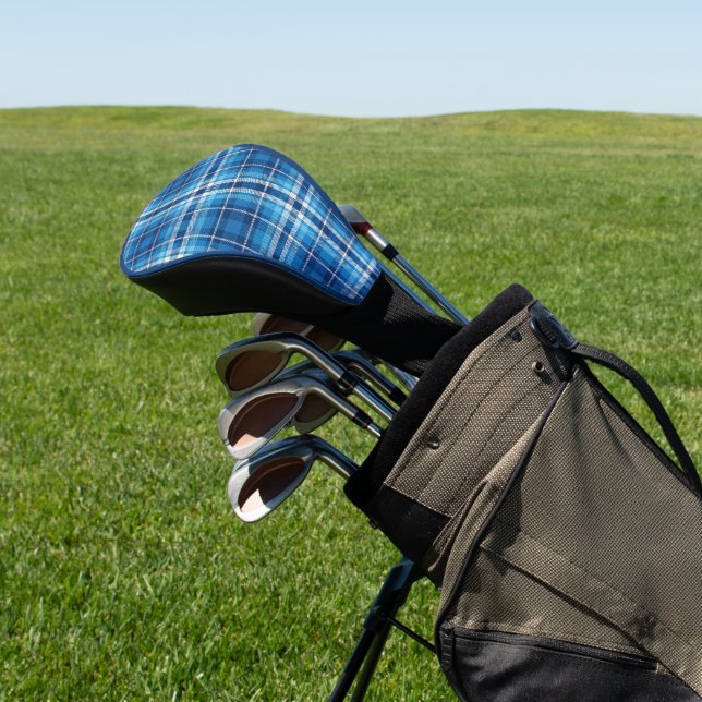 Blau Kariert Golf Headcover (In SItu)