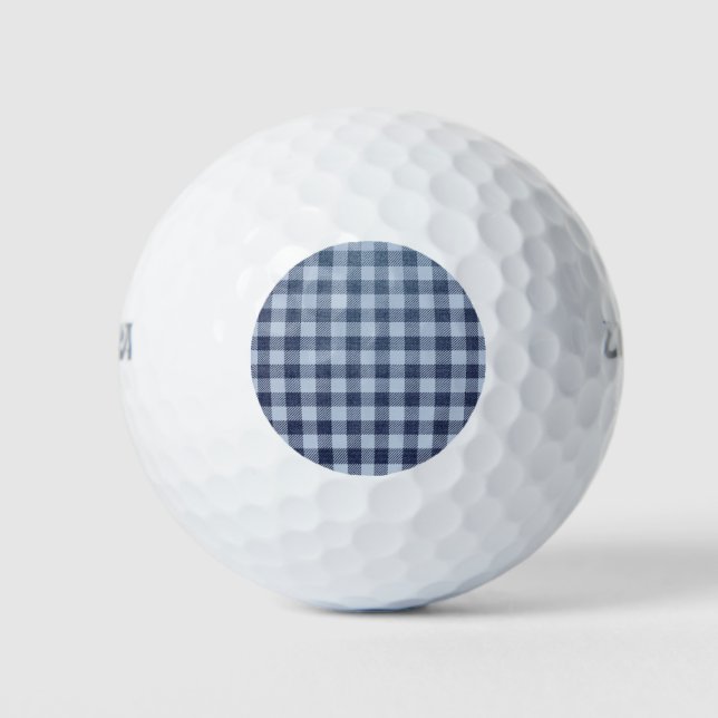 Blau Kariert Golfball (Vorderseite)