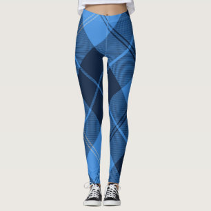 blau kariert leggings