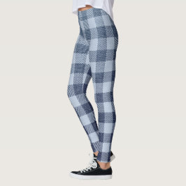 Blau Kariert Leggings