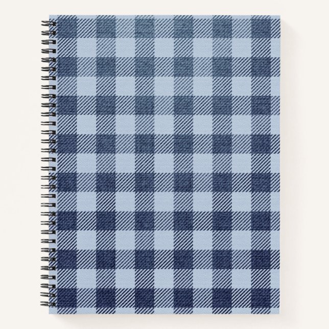 Blau Kariert Notizbuch (Vorderseite)