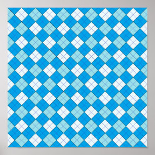 Blau Kariert Poster