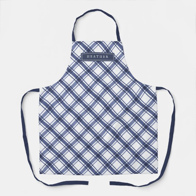 Blau Kariert Schürze (Vorderseite)