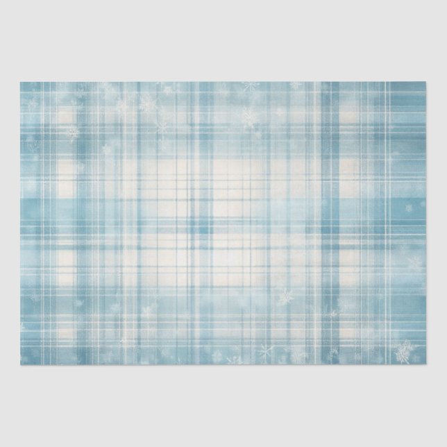 Blau Kariert Seidenpapier (Vorderseite)