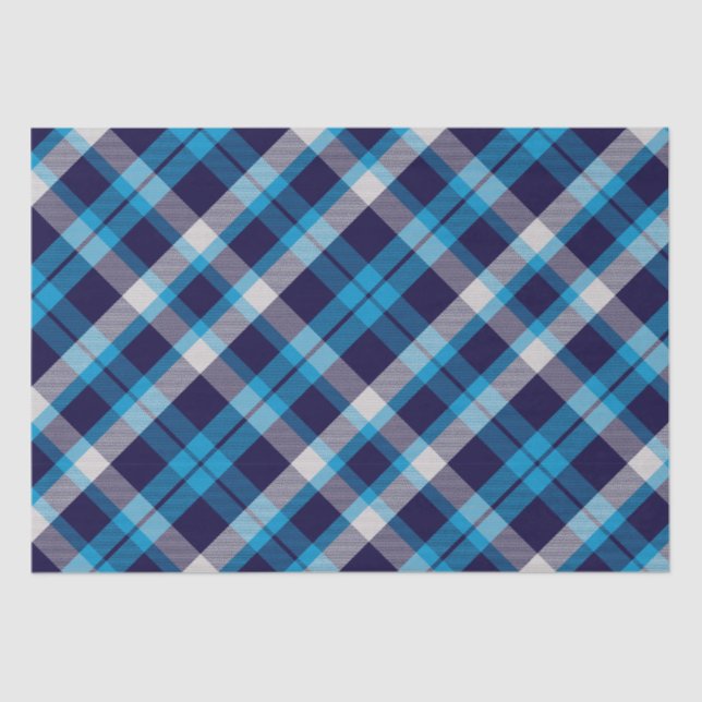 Blau Kariert Seidenpapier (Vorderseite)