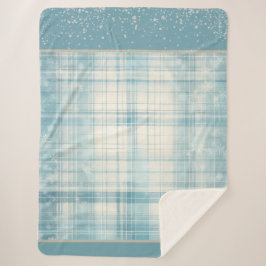 Blau Kariert Sherpadecke