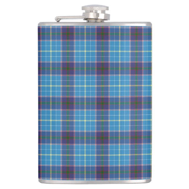 Blau kariert, Texas Staat tartan Flachmann (Vorderseite)