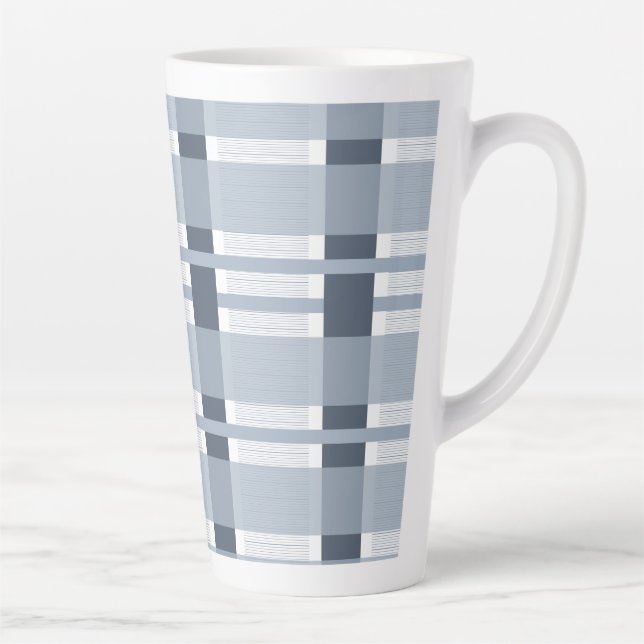 Blau Kariert und Streifen Milchtasse (Rechts)