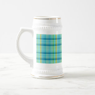 Blau Kariert von Shirley Taylor Bierglas