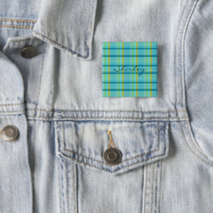 Blau Kariert von Shirley Taylor Button