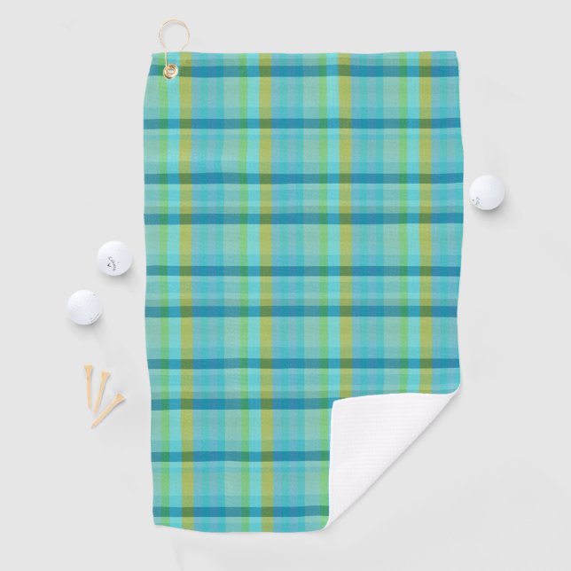 Blau Kariert von Shirley Taylor Golfhandtuch (Insitu)