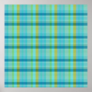 Blau Kariert von Shirley Taylor Poster