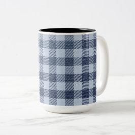 Blau Kariert Zweifarbige Tasse