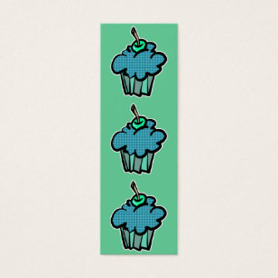 blau kariertes Plaid-Cupcake-Lesezeichen