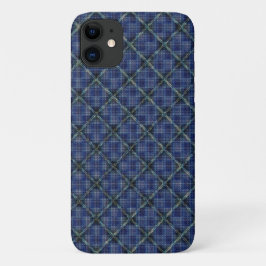 Blau kariertes Quadrat mit pixeligen Punkten Case-Mate iPhone Hülle