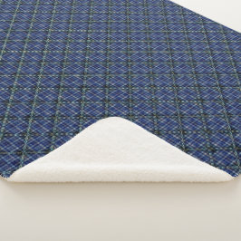 Blau kariertes Quadrat mit pixeligen Punkten Sherpadecke