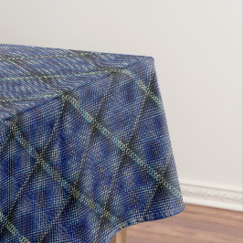Blau kariertes Quadrat mit pixeligen Punkten Tischdecke