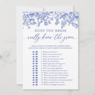 Blau kennt die Braut wirklich das Groom Game Einladung