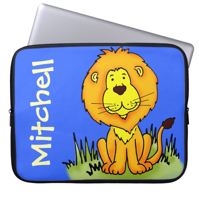 Blau-Kinder-Notebook-Gehäuse für Lion-Grafik Laptopschutzhülle (Vorderseite)