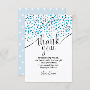 Blau, Konfetti, danke Karte