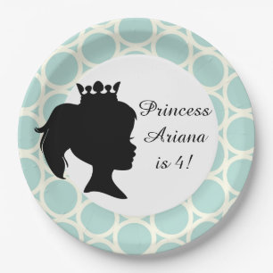 Blau kreist Prinzessin Custom Birthday Paper Pappteller