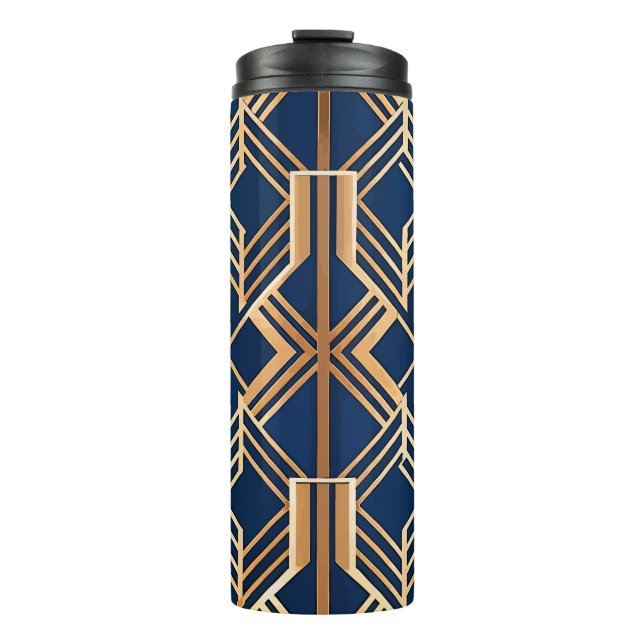 BLAU & KUPER ART DECO-MUSTER THERMOSBECHER (Vorderseite)